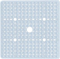 Large Square Shower Mat 27 x 27 Inch Clear, Non Slip Shower Bathtub Mats for Inside Shower With Big Suction Cups Drain Holes, Anti Slip Bathroom Floor Shower Stall Mats, Easy Clean, BPA-Free