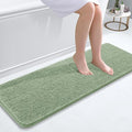 OLANLY Bathroom Runner Rugs 47x17, Soft Absorbent Chenille Bath Rugs, Rubber Backing Quick Dry, Machine Washable Long Bath Mats for Bathroom Floor, Tub and Shower, Home Decor Accessories, Sage Green