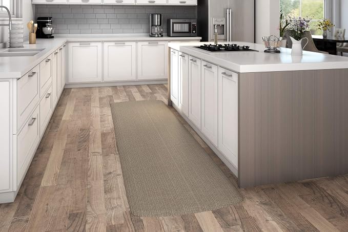 GelPro Decorative Foam Floor Mat, 30" x 108", Grasscloth Pecan