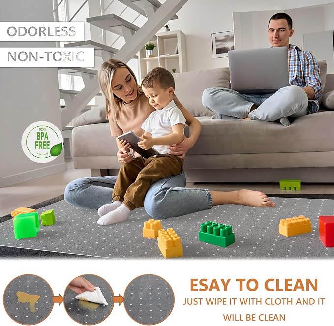 100pointONE Extra Large Office Chair Mat for Carpet, 45" x 53" Clear Desk Chair Mat for Low Pile Carpeted Floors- Easy Glide Plastic Floor Mat for Office Chair on Carpet