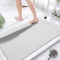 godehone Shower Mats Non Slip Without Suction Cups, PVC Loofah Bathroom Mats, Loofah Mats for Shower and Bathroom, Quick Drying, 23.6× 47.2 Inch, White