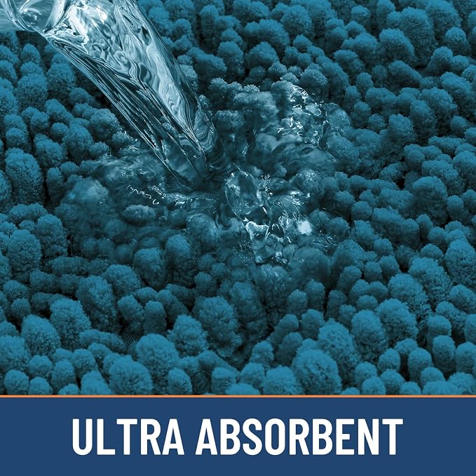 Smiry Bathroom Rugs Mat 44x24, Extra Soft Absorbent Chenille Bath Rugs, Non Slip Rubber Backing Machine Washable Quick Dry Bath Mats for Bathroom Floor, Tub, Shower, Home Accessories, Peacock Blue