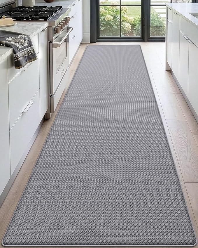 DEXI Kitchen Floor Mats Cushioned Anti Fatigue,2x9 Long Standing Runner Rug Waterproof, Comfort Memory Foam Padded for Front Sink Laundry, Grey