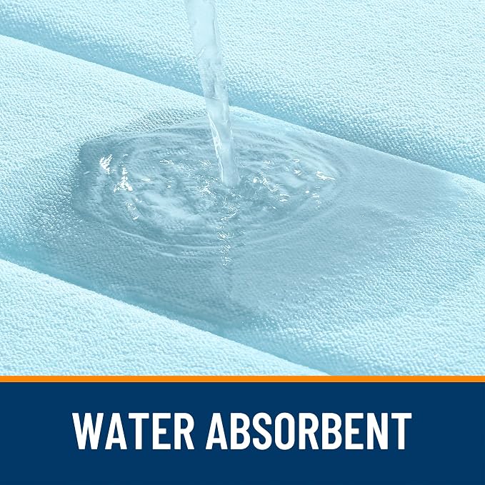 OLANLY Memory Foam Bath Mat 35x16, Super Soft Absorbent Bathroom Rugs, Quick Dry, Machine Washable Shower Floor Rugs, Bathmat Carpet, Bathroom Home Decor Accessories, Sky Blue