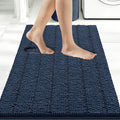 Bcoimo Large Bathroom Rug, Chenille Bath Mat with High Low Pile Design, Soft Absorbent Non Slip Bath Rug, Machine Washable Quick Dry Mat for Shower, Tub, Sink and Vanity