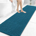 OLANLY Long Bathroom Rugs Runner 59x20, Thick Soft and Absorbent Chenille Bath Mat, Non-Slip, Machine Washable Quick Dry Bath Rugs for Tub Shower Floor, Home Decor Accessories, Peacock Blue