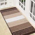 Kitinjoy Indoor Outdoor Door Mat, 47x20 Non-Slip Absorbent Dirt Trapper, Low-Profile Washable Inside Entrance Front Floor Mat, Sturdy Soft Entry Dotted Ombre Doormats for Entryway, Brown
