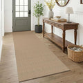 KOZYFLY 3x7 Washable Kitchen Runner Rug, Non Slip Wide Runners for Hallway, Cotton Entryway Runner, Braided Floor Carpet for Entry, Kitchen, Bedside, Hall, Orange Beige/Tan/Brown