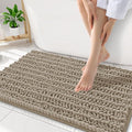 Smiry Bathroom Rugs Mat 34x21, Extra Soft Absorbent Chenille Bath Rugs, Non Slip Rubber Backing Machine Washable Quick Dry Bath Mats for Bathroom Floor, Tub, Shower, Home Decor Accessories, Latte