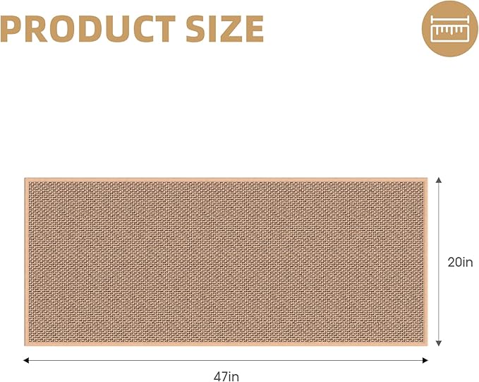 Kitchen Mats for Floor - Kitchen Rugs Non Slip Washable 20"x47", Beige