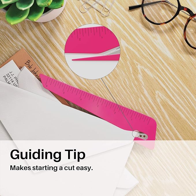 Ruler & Letter Opener Combo - Easy to Hold - Oversized Grip - Colorful 6 Inch Ruler - Envelope Opener w/Measuring Tool - Perfect for Crafts, Drafting, Sewing, & Drawing - (3 Pack)