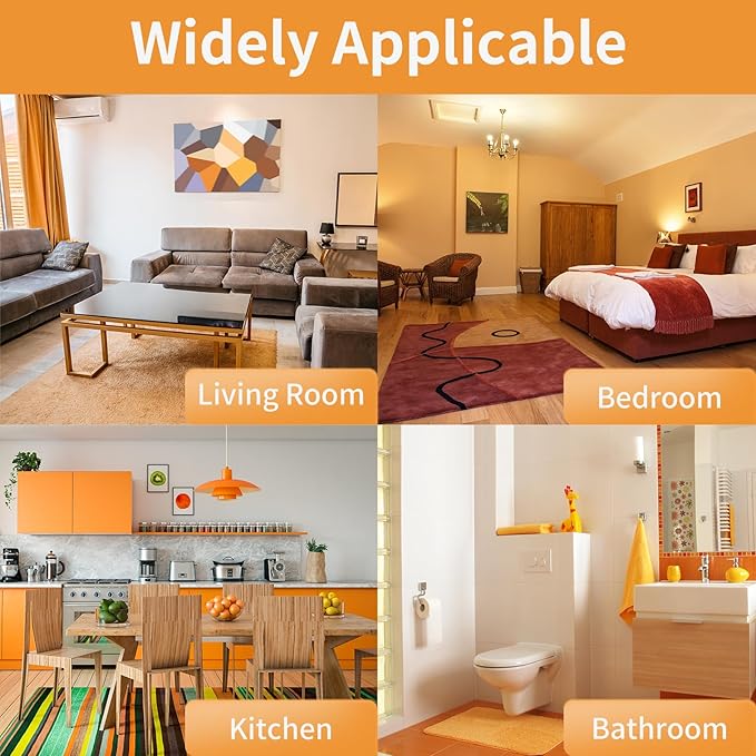 Daisyhome 12PCS Rug Pad Grippers for Hardwood Floors, Double Sided Reusable Anti-Slip Carpet Tape Stickers for Area Rugs, Non-Slip Rug Pads Keep Rugs in Place