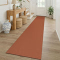 KOZYFLY Orange 2x12 Runners Rugs for Hallway, Long Washable Runner Rug, Woven Non Slip Kitchen Runner, Braided Entryway Rug, Floor Carpet for Entry, Aisle, Hall, Burnt Orange/Tan