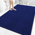 OLANLY Bathroom Rug Mat 70x46, Thick Soft and Absorbent Chenille Bath Mat, Non-Slip Rubber Backing, Machine Washable Quick Dry Bath Rugs for Tub Shower Floor, Home Decor Accessories, Navy Blue