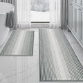 BSICPRO Bathroom Rugs and Mats Sets, 2 Piece Thick Absorbent Chenille Bath Mat Rug Set Non Slip, Soft Shaggy Bath Room Floor Mats for Bathroom, Machine Washable (Light Gray, 20" x 60" Plus 20" x 32")