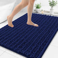 Smiry Bathroom Rugs Mat 71x47, Extra Soft Absorbent Chenille Bath Rugs, Non Slip Rubber Backing Machine Washable Quick Dry Bath Mats for Bathroom Floor, Tub, Shower, Home Decor Accessories, Navy Blue