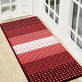 Kitinjoy Indoor Outdoor Door Mat, 47x20 Non-Slip Absorbent Dirt Trapper, Low-Profile Washable Inside Entrance Front Floor Mat, Sturdy Soft Entry Dotted Ombre Doormats for Entryway, Burgundy