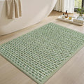 AMOAMI Unique Woven Bath Mat, Super Absorbent Non Slip Bath Mat, 18" x 30", Sage