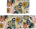 Bulijojo Boho Floral Anti Fatigue Kitchen Floor Mats Set of 2 Waterproof Kitchen Sink Runner Rug Standing Mat Cushioned Kitchen Rugs Comfort Doormat 17"x47"+17" x30“