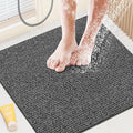 Shower Mat Bathtub Mat Non-Slip,24x24 inch, Soft Tub Mat with Drain,PVC Loofah Bath (Phthalate Free) for Tub and Bathroom,Quick Drying, Black