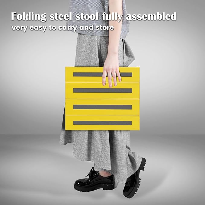 Marudina Large Platform RV Steps, 3-Level Adjustable Height Aluminum Folding Step Stool, Light Folding Anti-skidding RV Step, Supports Up to 1,000 lb (17.5" X 13.5" Large Platform)