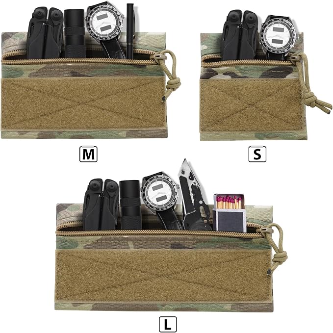 Qavctw Tactical Admin Pouch Bag with Hook and Loop Tool Storage Bag Snack Pouch Candy Bag Hanging Pouches Backpack Accessory Pouch