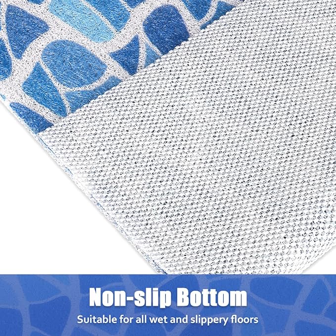 Shower Mat Bathtub Mat Non-Slip: 24x32 Inch, Soft Comfort Bath Mat with Drainage Holes, PVC Loofah Massage Bathmat for Shower, Tub, Bathroom, Wet Areas, Quick Drying