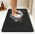 Joyhalo Shower Mat Bathtub Mat Non Slip, Bathmats Non Slip, Quick Drying Foot Scrubber Loofah Mats for Shower, Tub, Bathroom, Home, 32x24inch, Black