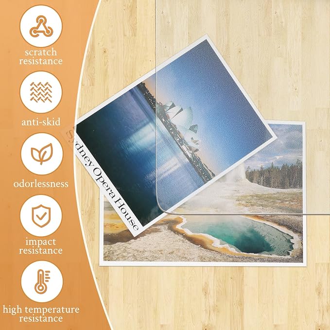 KMAT Office Chair Mat,Easy Glide Hard Wood Tile Floor Mats, Clear Desk Chair Mat for Home Office Rolling Chair,Heavy Duty Floor Protector -47"x47" Rectangular
