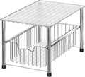 Simple Houseware Chrome Metal Stackable Storage Rack, 16.75 in L x 10.8 in W x 10.25 in H
