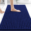 OLANLY Bathroom Rug Mat 30x20, Thick Soft and Absorbent Chenille Bath Mat, Non-Slip Rubber Backing, Machine Washable Quick Dry Bath Rugs for Tub Shower Floor, Home Decor Accessories, Navy Blue
