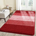 Smiry Dog Door Mat for Muddy Paws, Absorbs Moisture and Dirt, Low-Profile Entryway Mat with Non-Slip Backing, Entry Indoor Outdoor Doormat for Inside Floor (59x35 Inches, Burgundy, Striped)