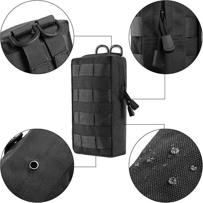 FRTKK 2 Pack Molle Pouches - Tactical Compact Water-Resistant EDC Pouch Bag Small Utility Pouch