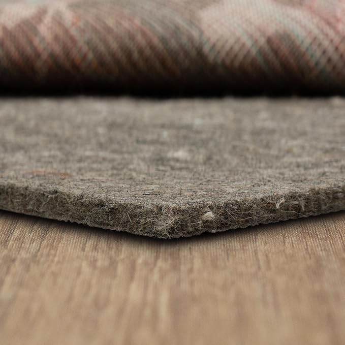 Mohawk Home Non Slip Rug Pad 6' Round - 3/8" Thick Felt + Latex Rubber Gripper - Dual Surface Cushion for Hardwood, Carpet, Tile Floors, Made in USA