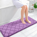 OLANLY Memory Foam Bath Mat Rug 47x17, Ultra Soft and Absorbent Bathroom Rugs, Non-Slip, Comfortable, Machine Washable Bath Carpet for Bathroom Floor, Tub, Shower and Home Decor Accessories, Lavender