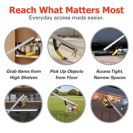 Sammons Preston Reacher, Folding, 26", Grabber Reacher Tool, Lightweight Trash Picker Grabber & Garden Nabber, Handy Aluminum Picker Up Tool & Reaching Claw, Portable Reaching Assist & Dressing Tool