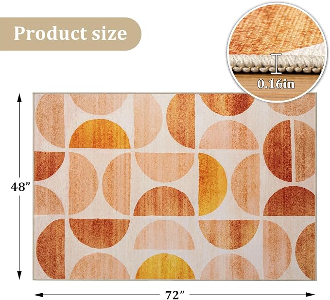 Office Chair Mat for Hardwood Floor, 72"x48" Easy Glide Computer Desk Mat Protector for Rolling Chair Under Desk Rug Nonslip Backing, Machine Wash, (Modern)