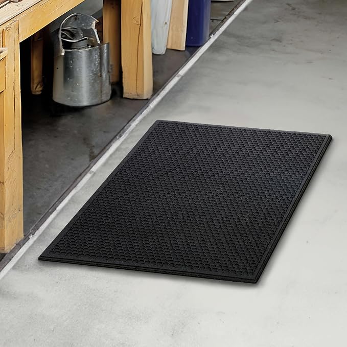 Mohawk Home Indoor Outdoor 2 Pack (1' 6" x 2' 6") Heavy Duty Rubber Floor Mat Anti Slip Restaurant Kitchen for Garage Garden Industrial Pool Entrance Bar Wet Area