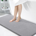 OLANLY Thick Memory Foam Large Bathroom Rugs 50x30, Extra Soft Absorbent Bath Rugs, Quick Dry Bath Mats, Non-Slip, Machine Washable Carpet for Bathroom, Tub and Shower, Home Decor Accessories, Grey
