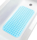 Large Non-Slip Bathtub & Shower Mat 31 inch x16 inch (Smooth/Non-Textured Tubs Only) Safe, Clean, Machine-Washable, Superior Grip&Drainage, Vinyl, Transparent Light Blue, Medium