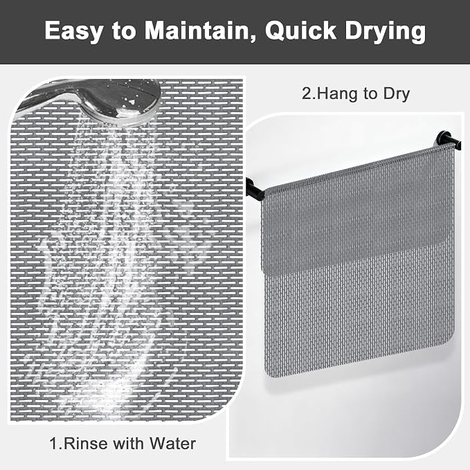 Extra Large Shower Mat: 47"x32" Non Slip Shower Mats for Inside Shower, PVC Anti Slip Shower Stall Mats No Odor, Trimmable Walk in Shower Mats for Elderly Kids