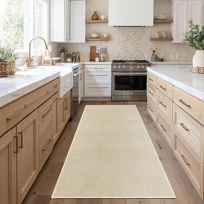 CHAMPLANT Runners Area Rug for Hallways 3x10 Feet White Washable Kitchen Runner Non Slip Hall Runners Entryway Runner Rugs Floor Carpet for Indoor Backdoor Bedroom Kitchen