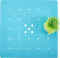 Webos Shower Mat for Textured Surface：Silicone Non Slip Shower Mat Without Suction Cups Foldable - Square Bath Mat for Reglazed Tub Textured Shower Floor (Blue, 21x21 Inches)