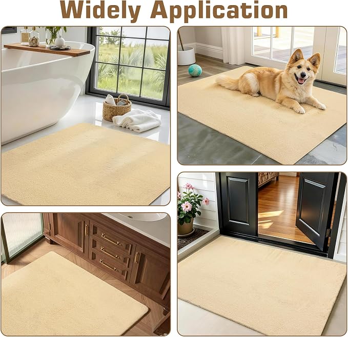 58x44 Extra Large Shower Mat, Anti Slip Shower Mats for Inside Shower, PVC Loofah Mats for Shower and Bathroom, Quick Drying, Beige