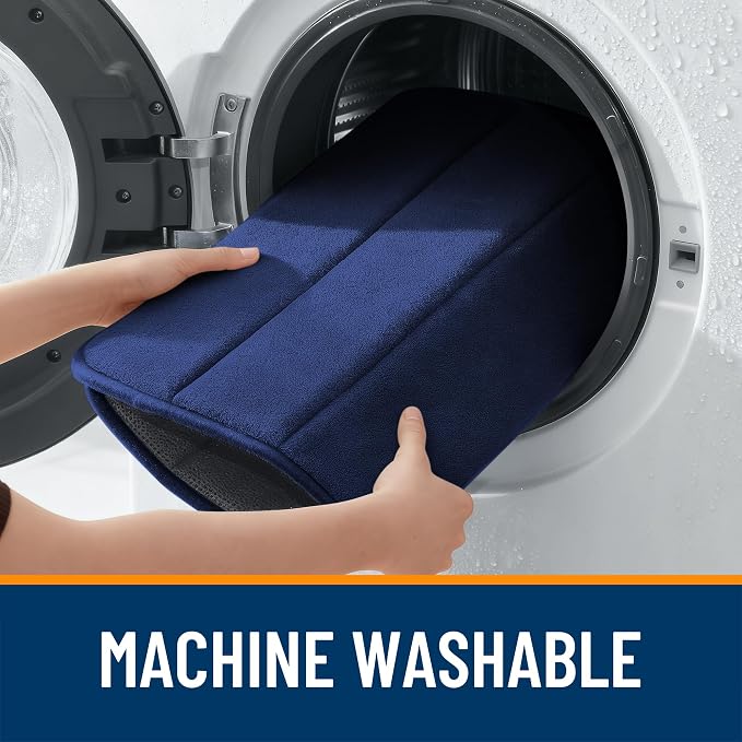 OLANLY Memory Foam Bath Mat 30x20, Super Soft Absorbent Bathroom Rugs, Quick Dry, Machine Washable Shower Floor Rugs, Bathmat Carpet, Bathroom Home Decor Accessories, Twilight Sapphire