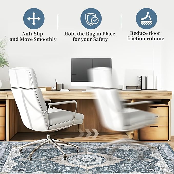 Office Chair Mat for Hardwood Floor & Tile Floor,48"X 60" Heavy Duty Desk Chair Mat for Hard Floors, Under Desk Rug for Rolling Computer Chair,Anti Slip,Low Pile Carpet Floor Protector-Square