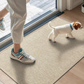 LEKEEPGO Door Mat 17"x29", Non Slip Door Mat Indoor Entrance, Rubber Backing Indoor Door mats Washable Absorbent Low-Profile Doormat Front Entryway Entry Resist Dirt Inside Door Mats, Khaki