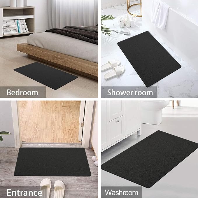 SONGZIMING Shower Mat Non Slip 40.2 x16.1 Inch, Loofah Shower Mat Anti Slip Tub Mat Without Suction Cups, Shower Floor Mat for Wet Area, Quick Drying, Black