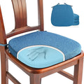 SINOSSO 4 Pack Memory Foam Chair Cushions for Dining Chairs, Friendly Woven Fabric 16" U-Shape Comfortable Kitchen Chair Pads, Removable Slip Resistant Seat Cushions (Set of 4, Blue)
