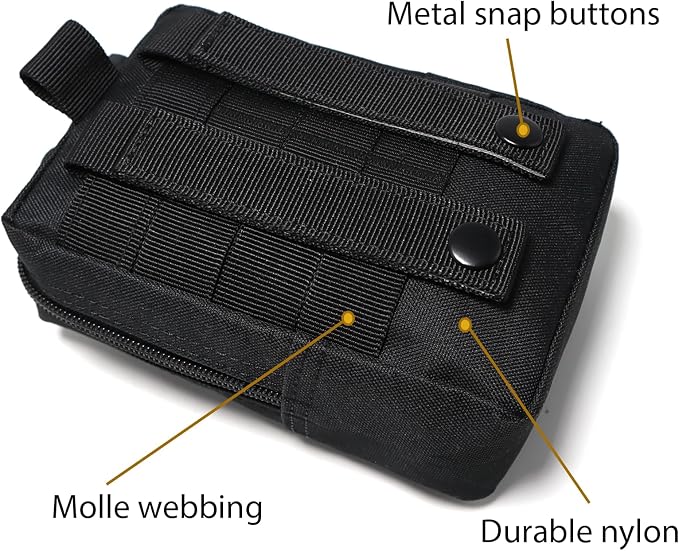 2 Pack Tactical Molle Pouches Small Molle Utility Pouch Small Tactical Accessory Bag Belt Pouches Vest Pouch Compact Water-Resistant EDC Pouch with Flag Patch
